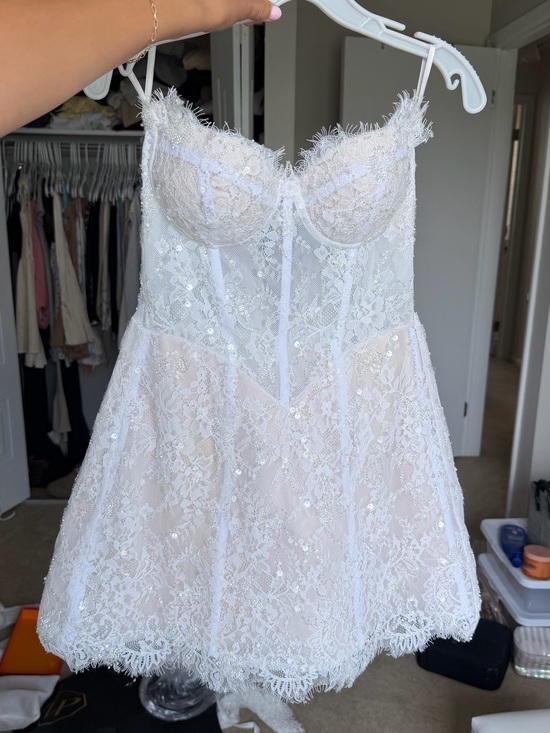 Rosie Etienne Dresses & Skirts - White Lace Corset Mini Dress